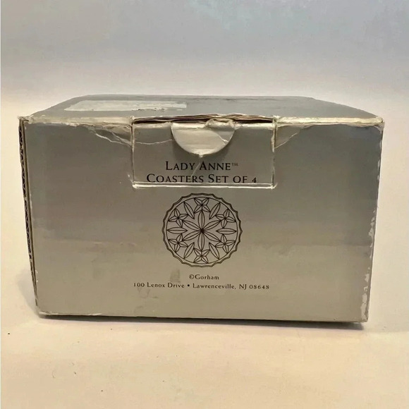 RETIRED Gorham Glass Crystal Lady Anne Coasters - Set of 4 - Picture 3 of 4